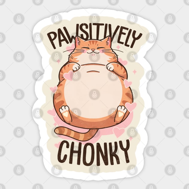 Pawsitively Chonky Sticker by FanFreak